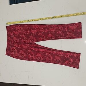 Soft Surroundings Holiday Dress Pants Red/Burgundy Pattern Size 6P-8P